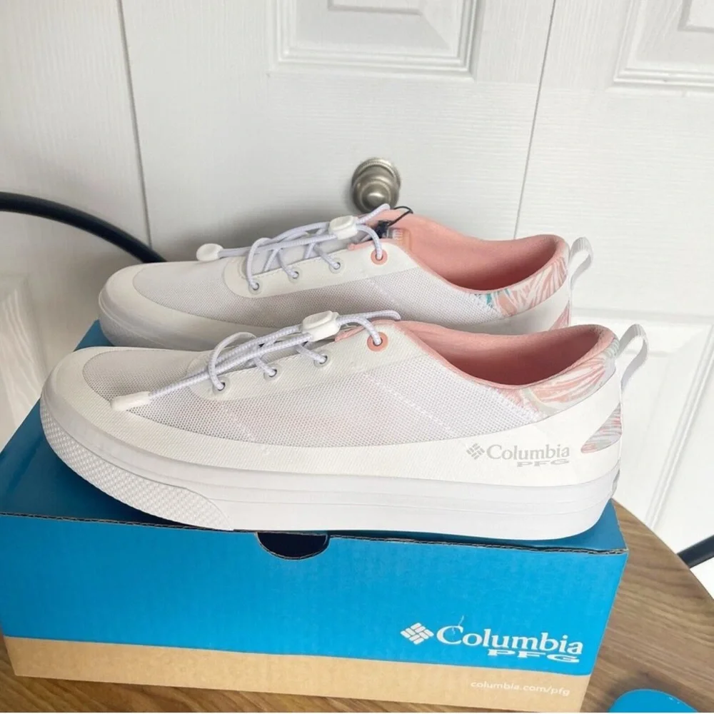 Columbia Women's PFG Shoes Sneaker Size 10 White Coral NWB